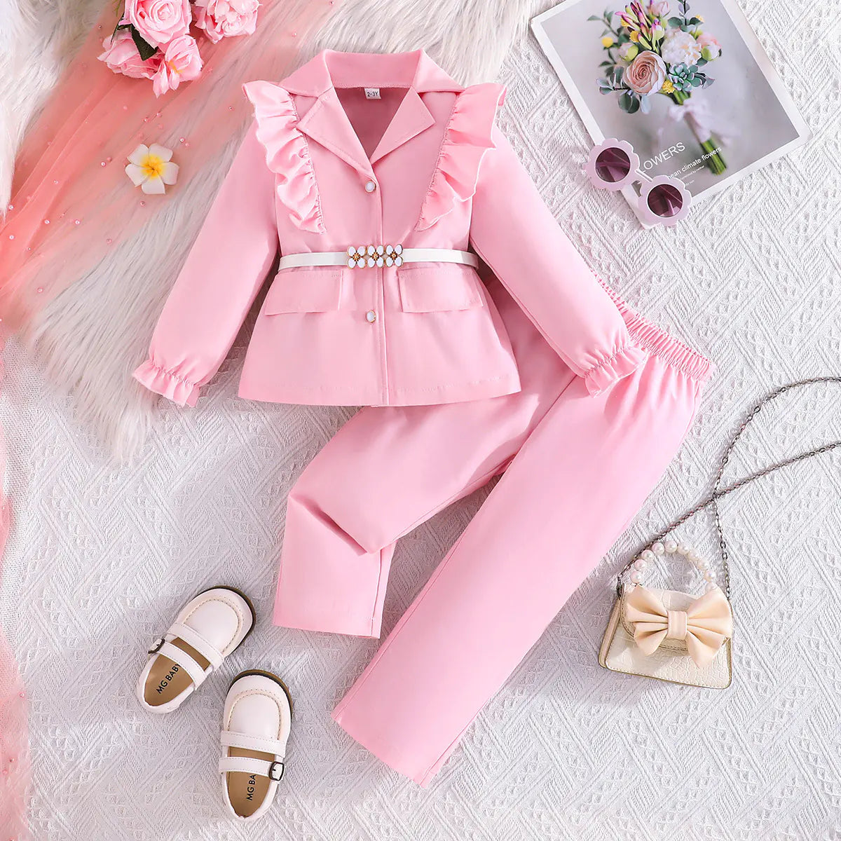 Girls' 3-Piece Ruffled Suit Set