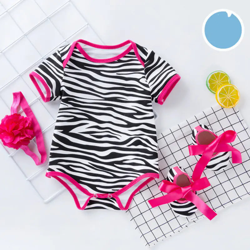 Summer Short Sleeve Baby Romper & Leopard Print Set