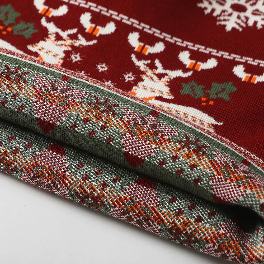 Kids' Cartoon Elk Jacquard Sweater