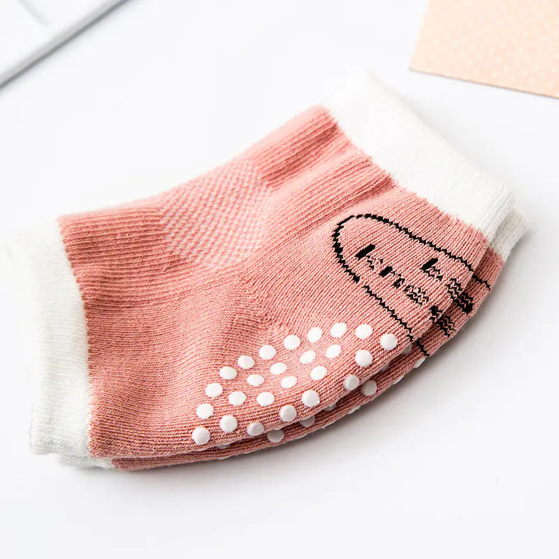 Breathable Cotton Baby Knee Pads and Elbow Socks Set
