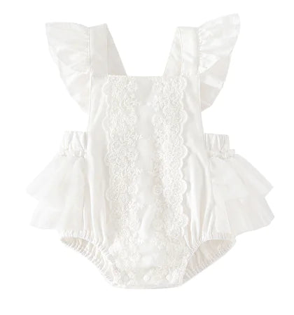 Cute White Lace Baby Romper for Infants and Toddlers