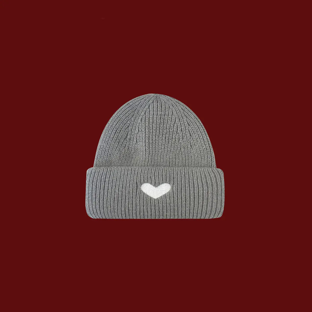 Heart Embroidery Woolen Kids Cap
