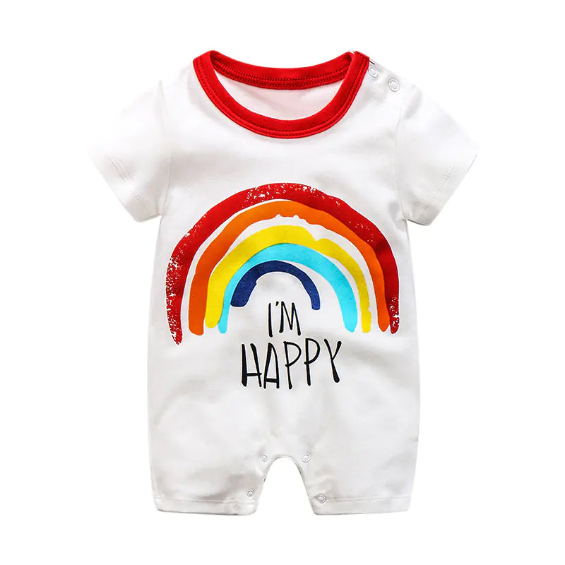 Summer Short Sleeve Cotton Baby Romper Bodysuit