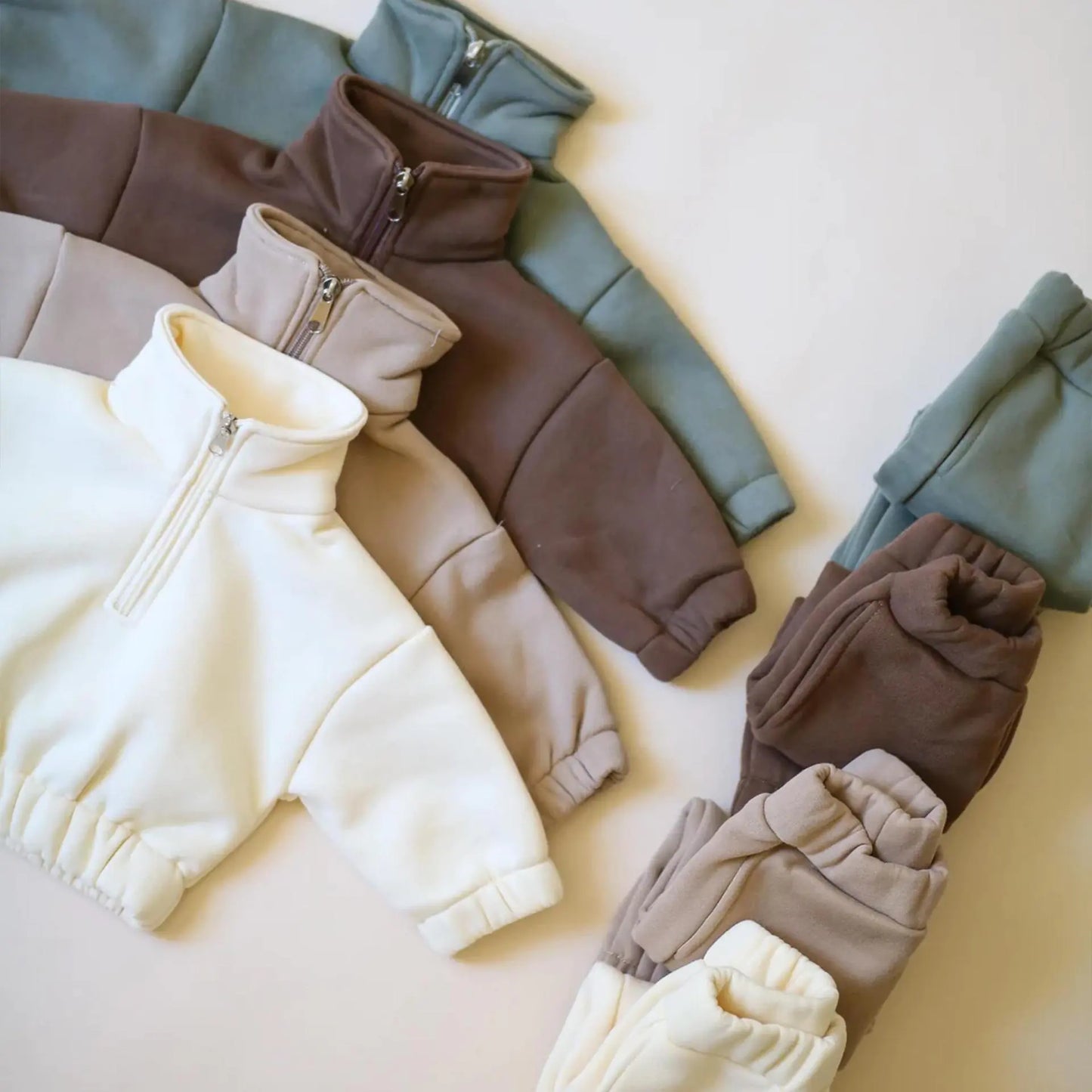 Kids Turtleneck Half Zip Fleece Set