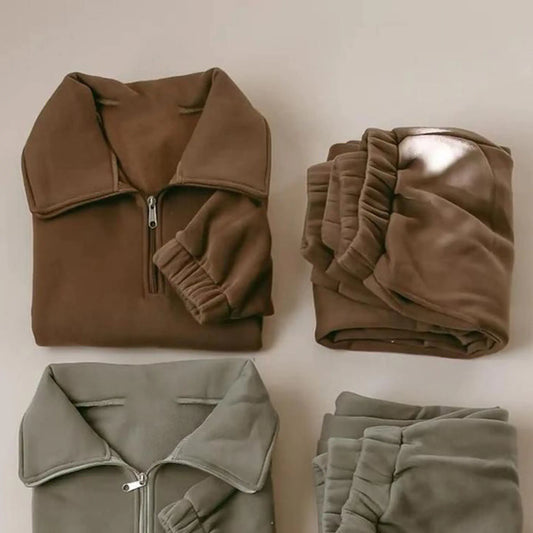 Kids Turtleneck Half Zip Fleece Set