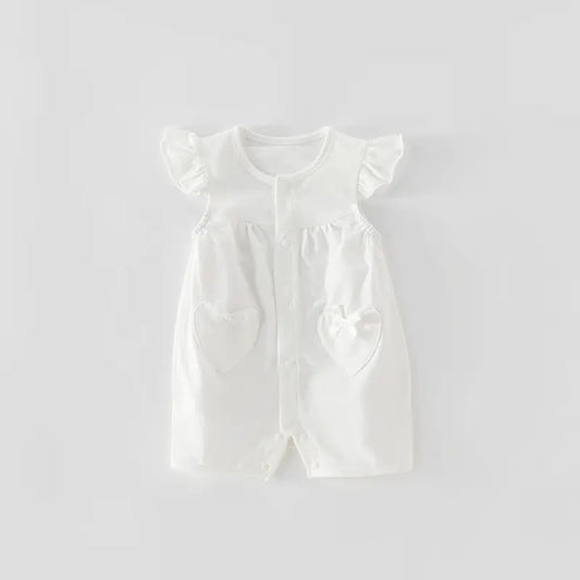 Summer Cotton Baby Romper for Girls - Short Sleeve