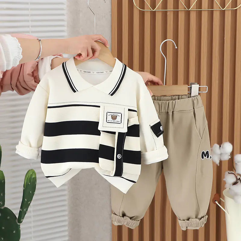 Kids Striped Sweatshirt and Pants Set