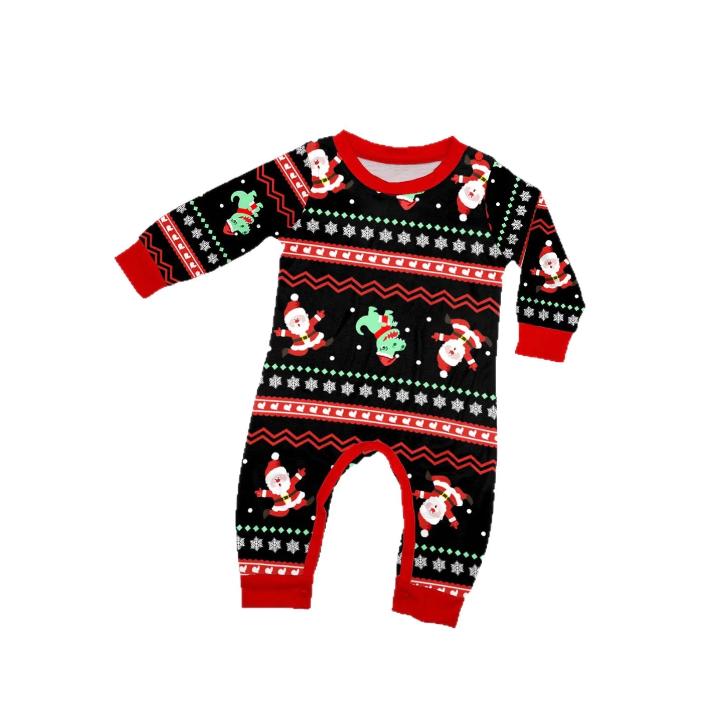 Cartoon Dinosaur Print Black Family