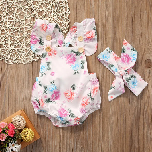 Cute Floral Triangle Romper for Infants and Toddlers