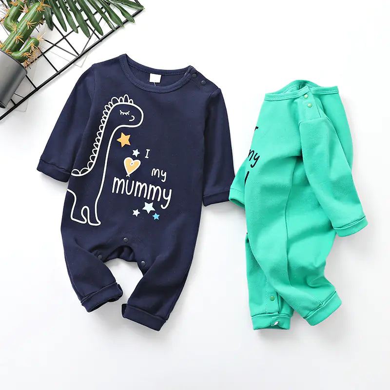 Cotton Long Sleeve Romper for Infants and Toddlers