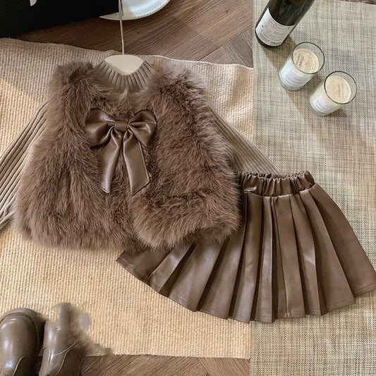 Girls' 3-Piece Autumn & Winter Fashion Suit
