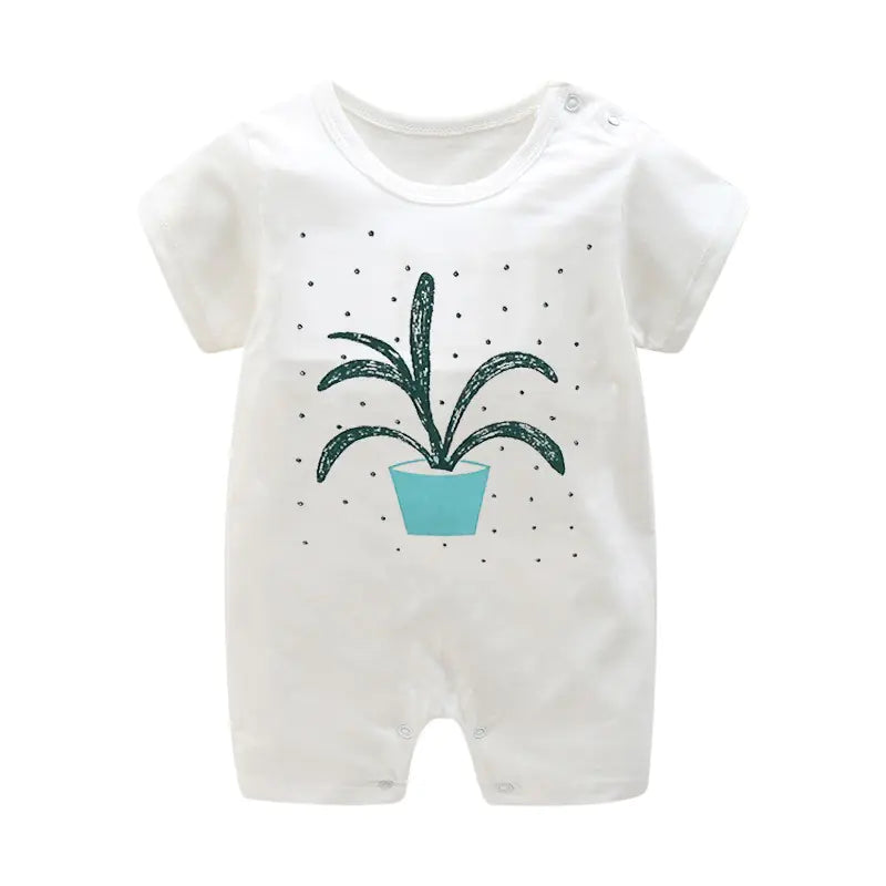Summer Short Sleeve Cotton Baby Romper Bodysuit