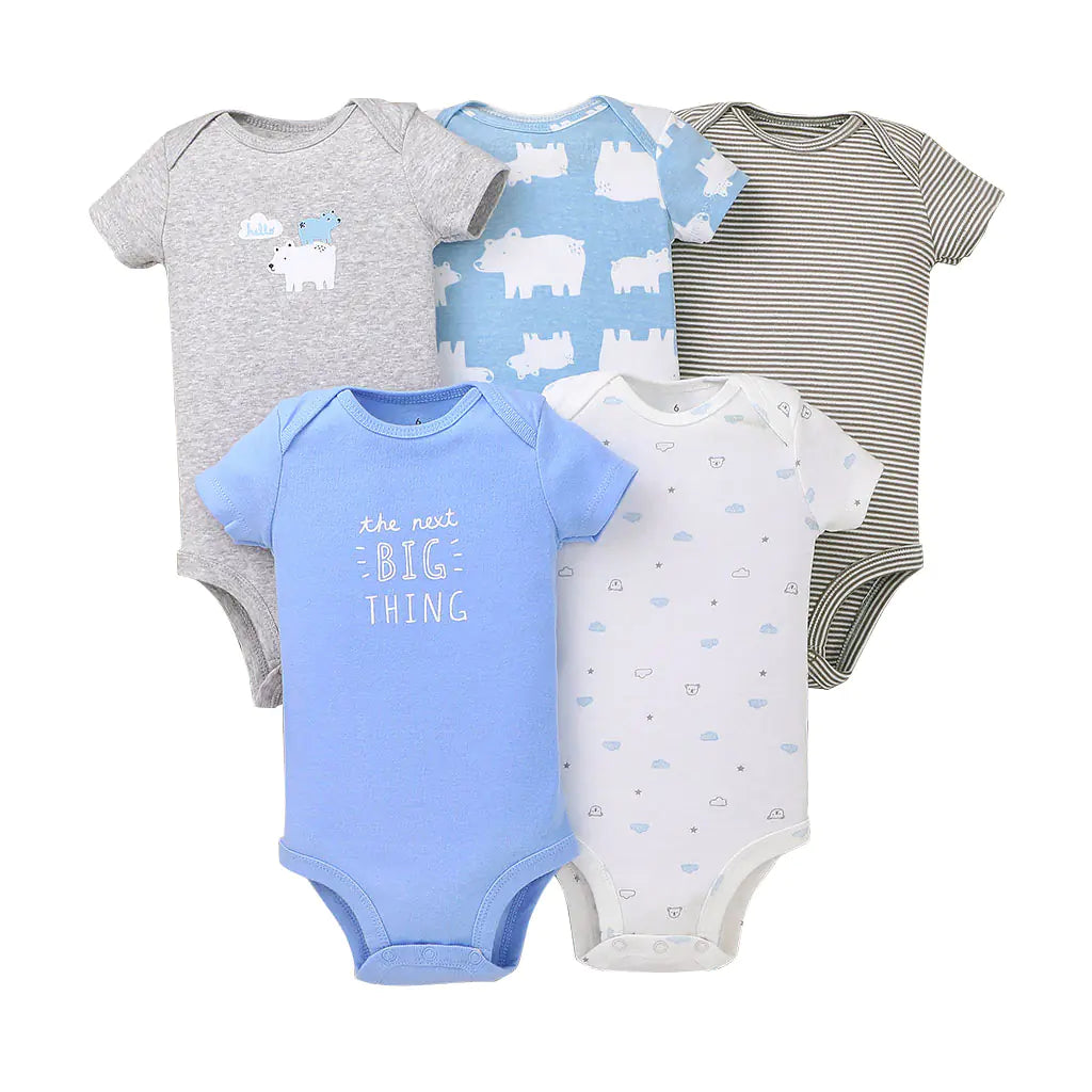 Summer Short Sleeve Baby Romper Set (5 Pieces)