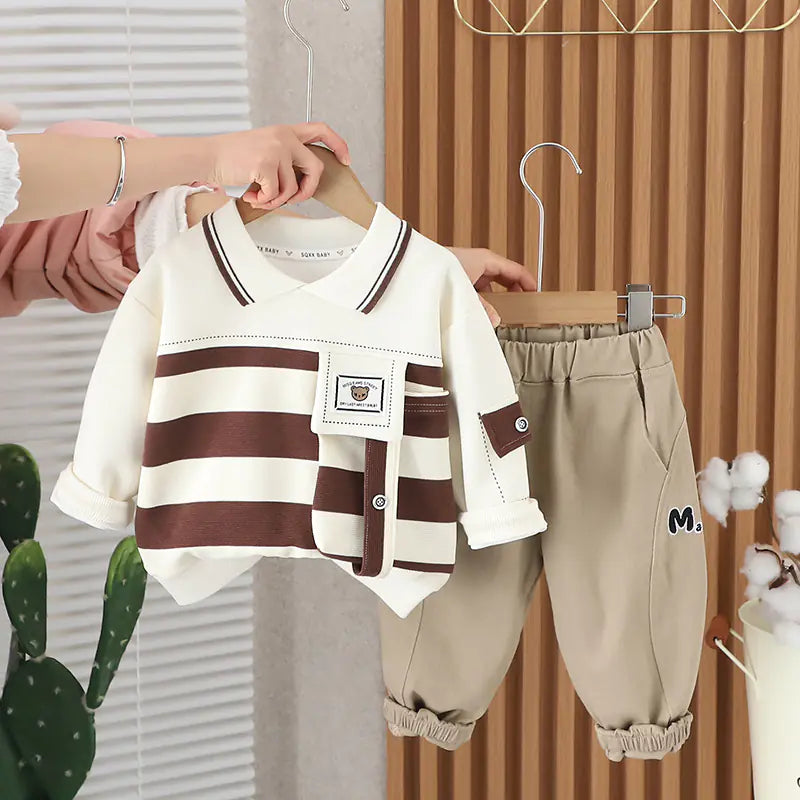 Kids Striped Sweatshirt and Pants Set
