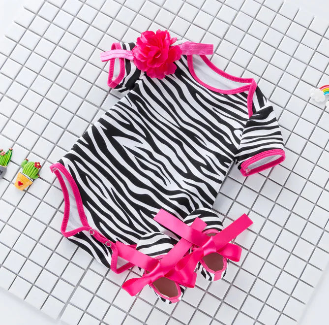 Summer Short Sleeve Baby Romper & Leopard Print Set