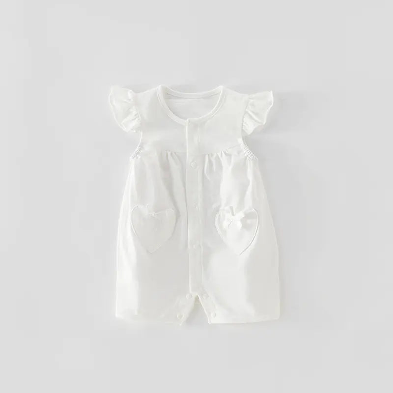 Summer Cotton Baby Romper for Girls - Short Sleeve