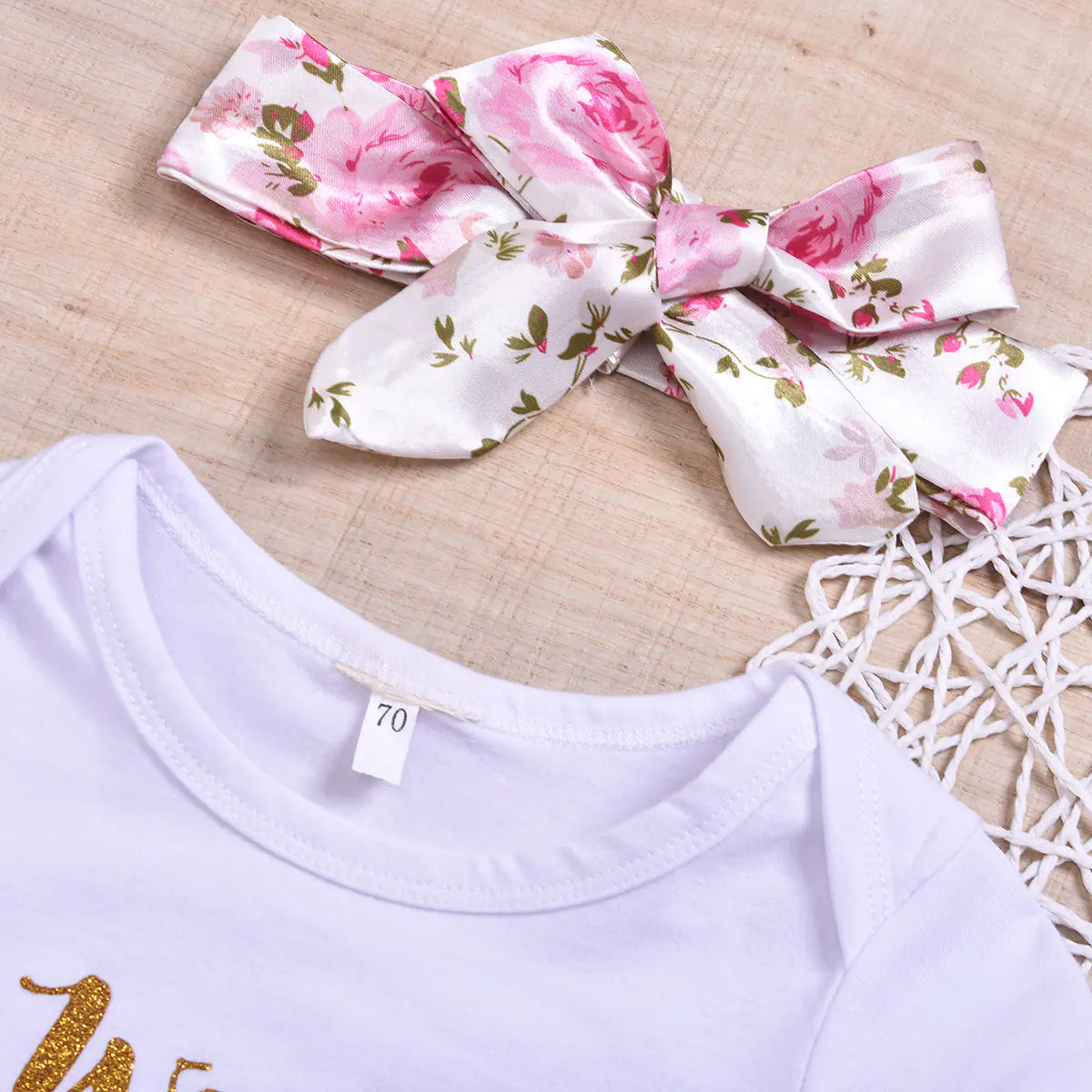 2019 Summer Baby Girl Short Sleeve Romper Set