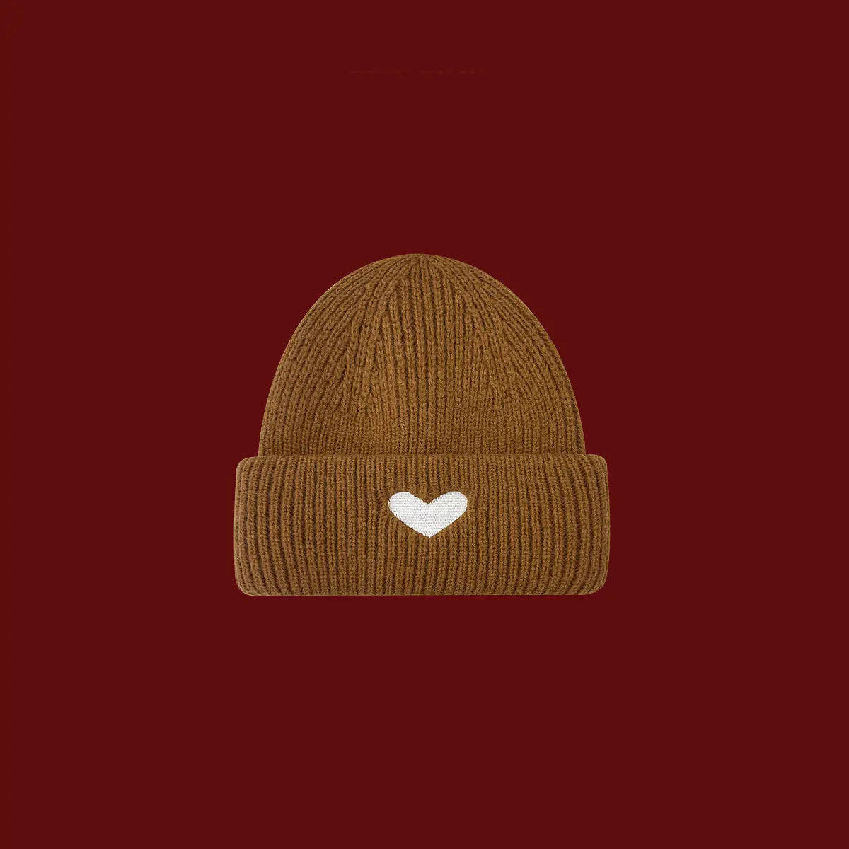Heart Embroidery Woolen Kids Cap