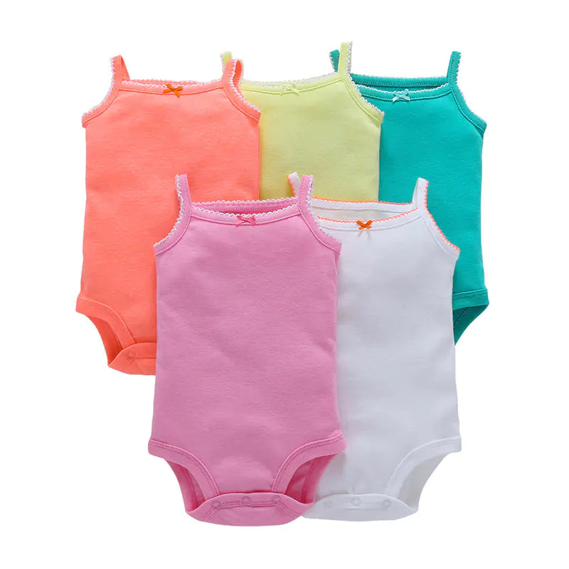 Summer Short Sleeve Baby Romper Set (5 Pieces)