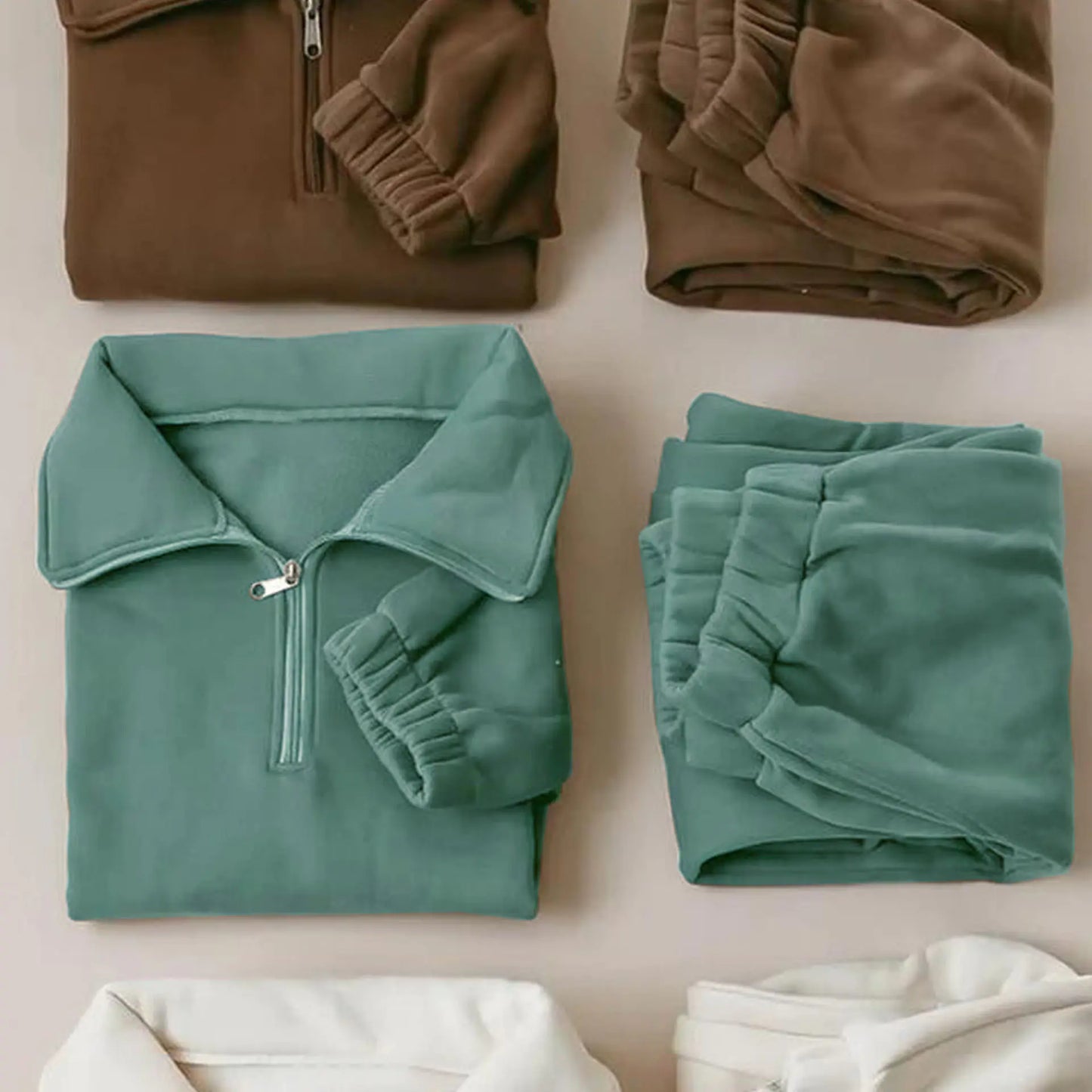 Kids Turtleneck Half Zip Fleece Set