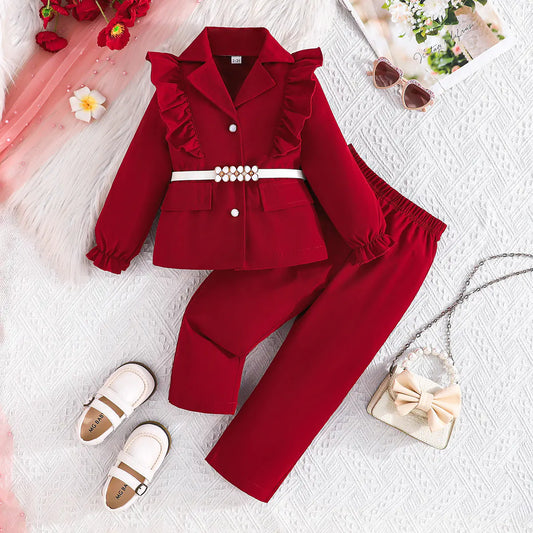 Girls' 3-Piece Ruffled Suit Set