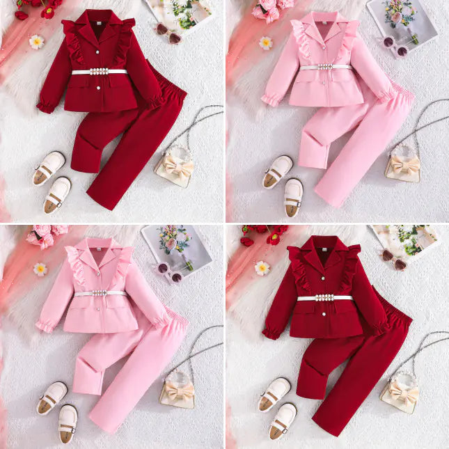 Girls' 3-Piece Ruffled Suit Set