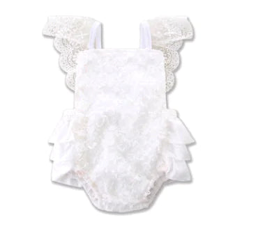 Cute White Lace Baby Romper for Infants and Toddlers