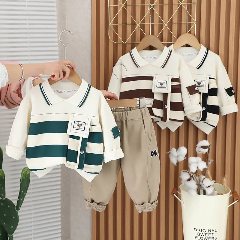Kids Striped Sweatshirt and Pants Set