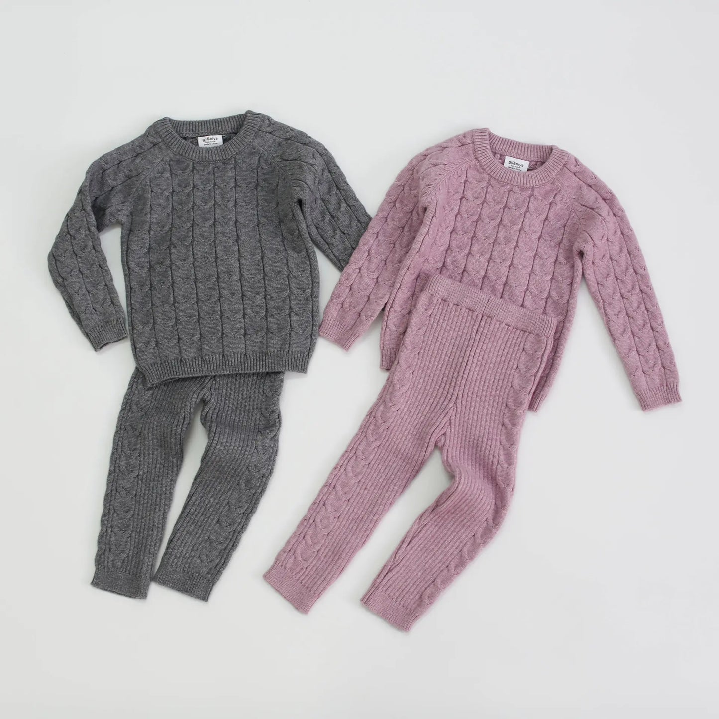 Knitted Sweater and Pants Set for Infants and Toddlers